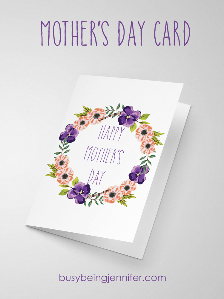 Mother S Day Card Printable Template Pdf 5x7 Free