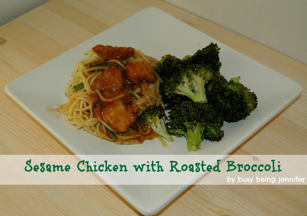 Sesame Chicken with Roasted Broccoli! By Busy Being Jennifer