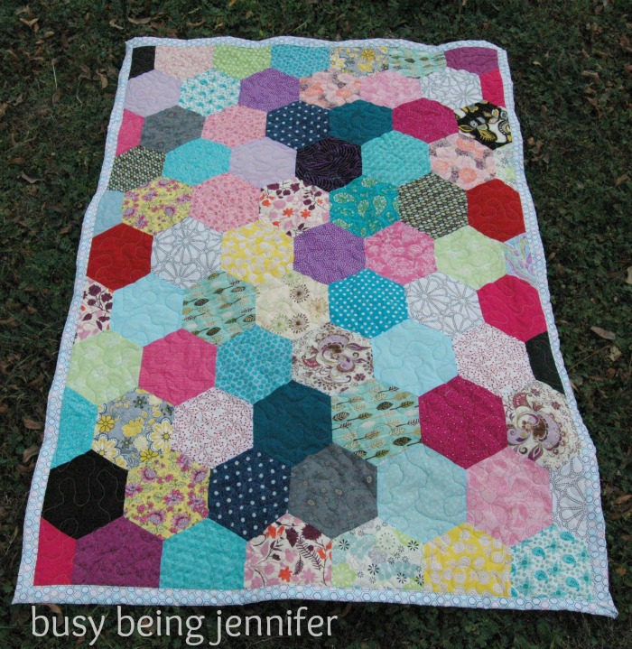 gorgeous Hexi Quilt by Busy Being Jennifer
