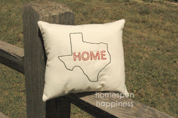 Homespun Happiness ~ Home State Mini Pillow