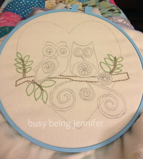 Owl hoop embroidery