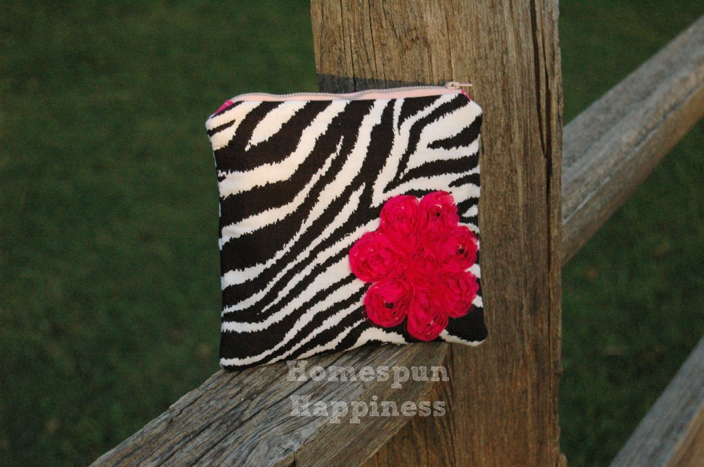 pink flower and zebra zippy