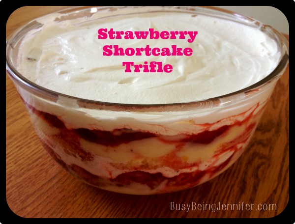 Strawberry Shortcake Trifle ~ BusyBeingJennifer.com