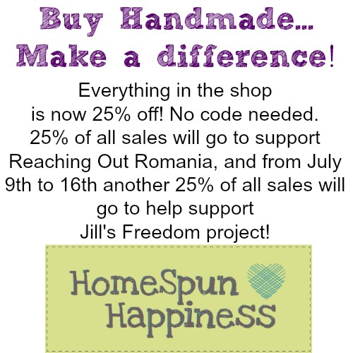 Buy handmade, support Jill's Freedom project.