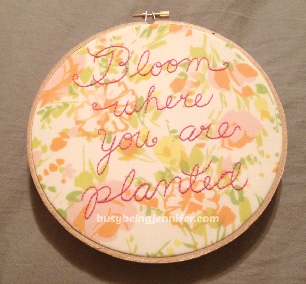 Bloom where you ate planted hoop - busybeingjennifer.com