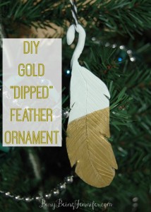 DIY Gold Dipped Feather Ornament - BusyBeingJennifer.com