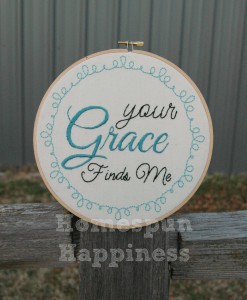 Your Grace Finds Me 8 in. Hoop Art - ShopHomespunHappiness.com
