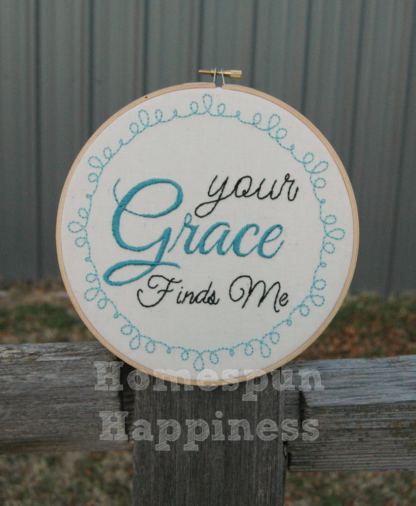 Your Grace Finds Me 8 in. Hoop Art - ShopHomespunHappiness.com