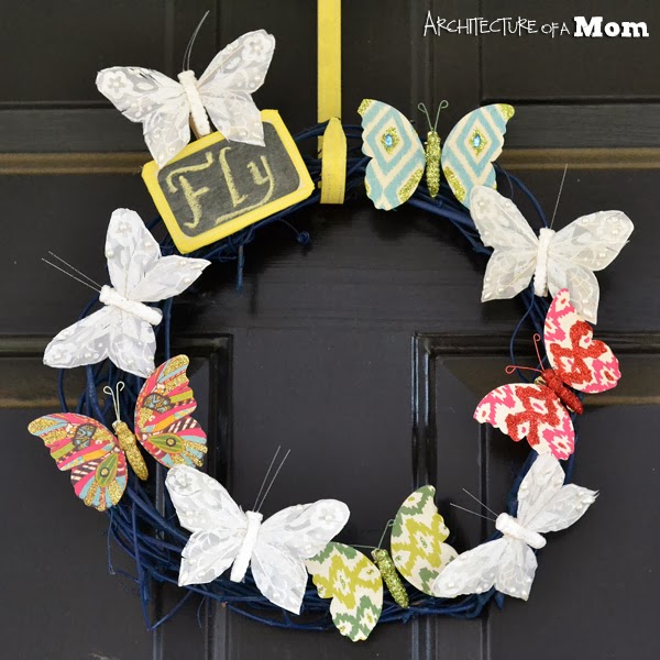 Spring Butterfly Wreath from Architecture of a Mom