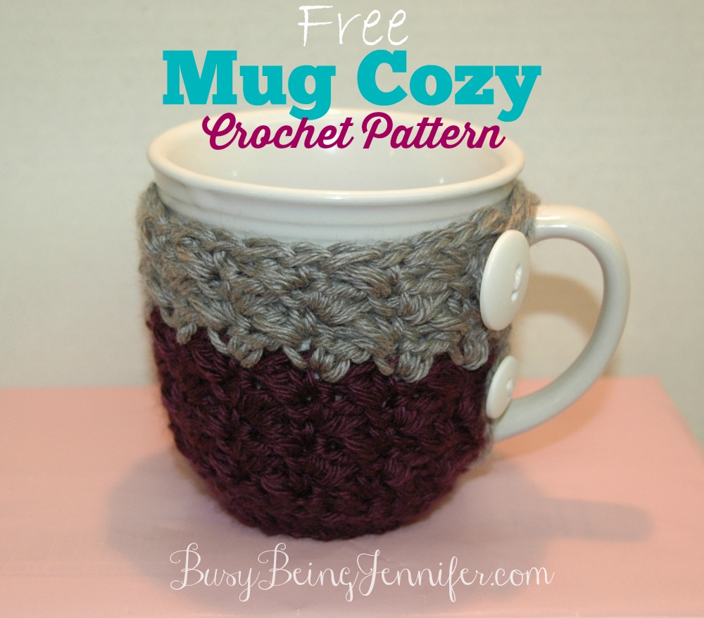 Free Mug Cozy Crochet Pattern - BusyBeingJennifer.com