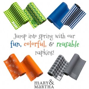 Mary & Martha Fun, Colorful, Reusable Napkins!