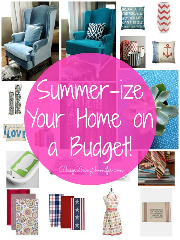 Budget Friendly Ways to Summer-ize your Home Decor - BusyBeingJennifer.com #home #syle #homedecor #DIY #Budget #BudgetFriendly