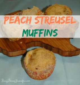 Peach Streusel Muffins from BusyBeingJennifer.com