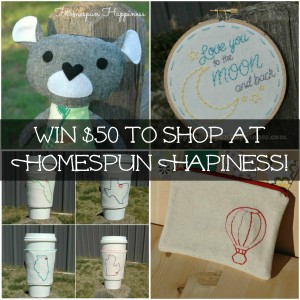 Homespun Happiness giveaway happening at Craft Frenzy Friday in July!