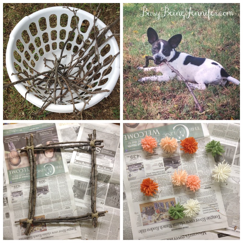 The making of the twig frame wreath for fall 2014! - BusyBeingJennifer.com