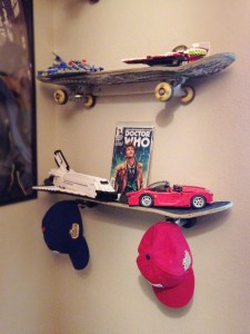 DIY Upcycled Skateboard Shelves for Boys! - BusyBeingJennifer.com