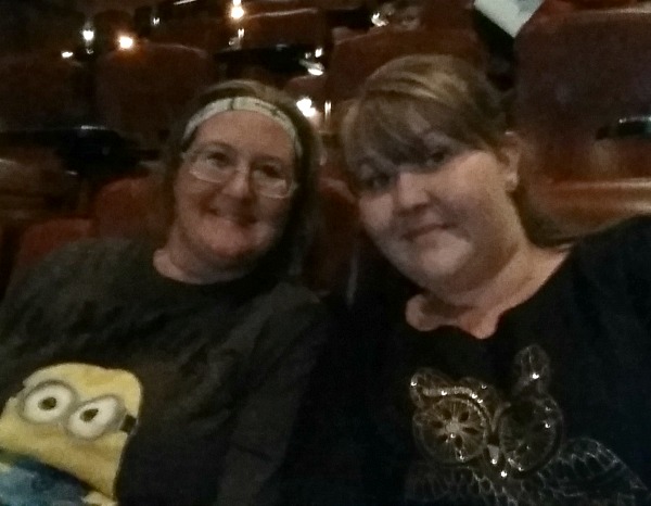 Shelli and I waiting for the Movie to start - busybeingjennifer.com
