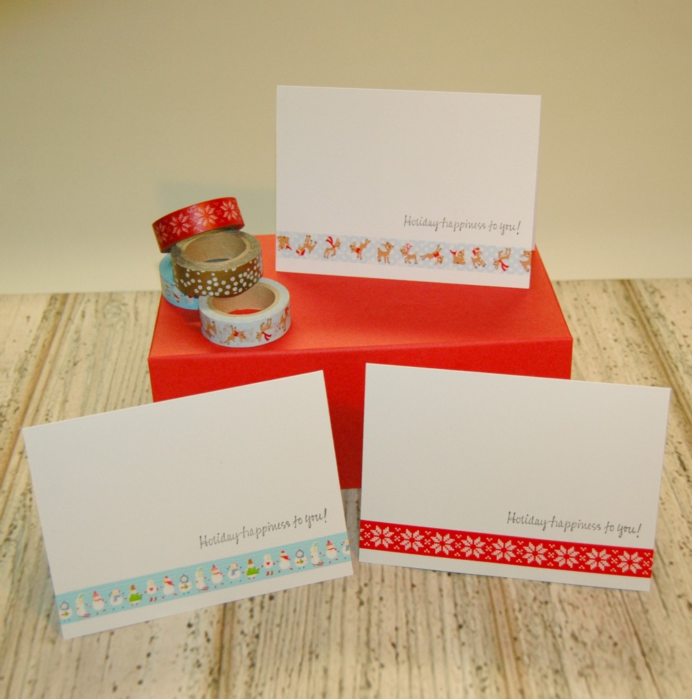 Simple Washi Tape Christmas Cards - BusyBeingJennifer.com