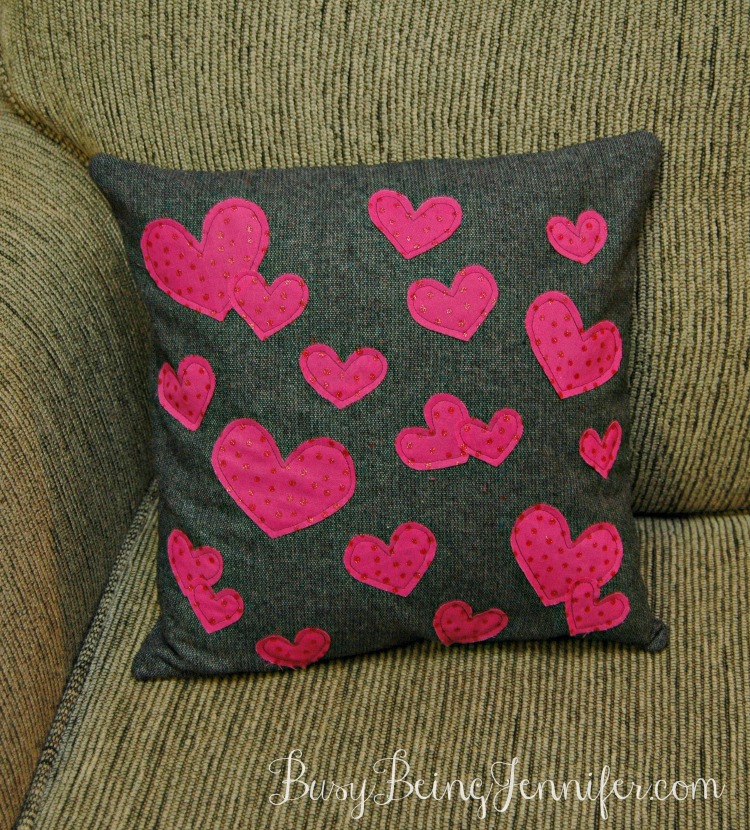 Sparkly Heart Pillow Cover - Its my new favorite! busybeingjennifer.com