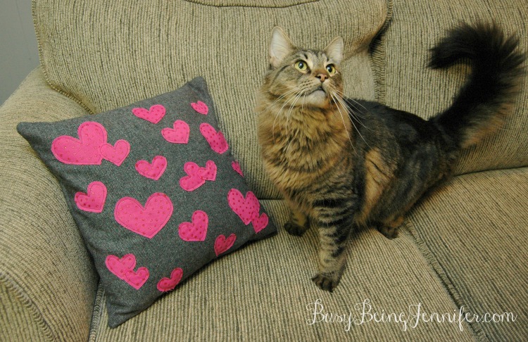 Sparkly Heart Pillow Cover - BusyBeingJennifer.com