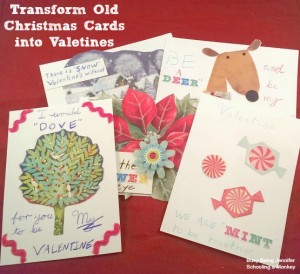 transform christmas cards into valentines