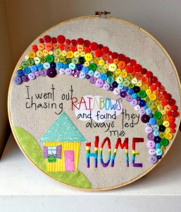 rainbow button art
