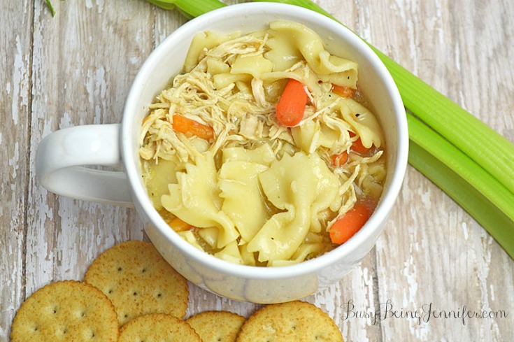 Yummy Slow Cooker Chicken Noodle Soup - BusyBeingJennifer.com