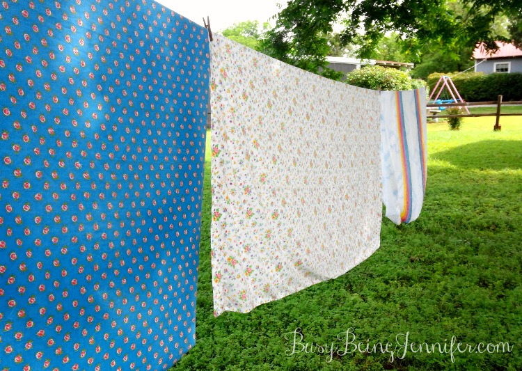vintage sheets drying on the line - busybeingjennifer.com