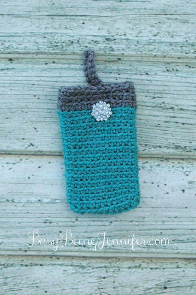 Crocheted Phone Cozy - BusyBeingJennifer.com #101handmadedays