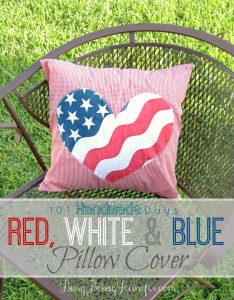 Red White and Blue Pillow Cover - BusyBeingJennifer.com #101HandmadeDays