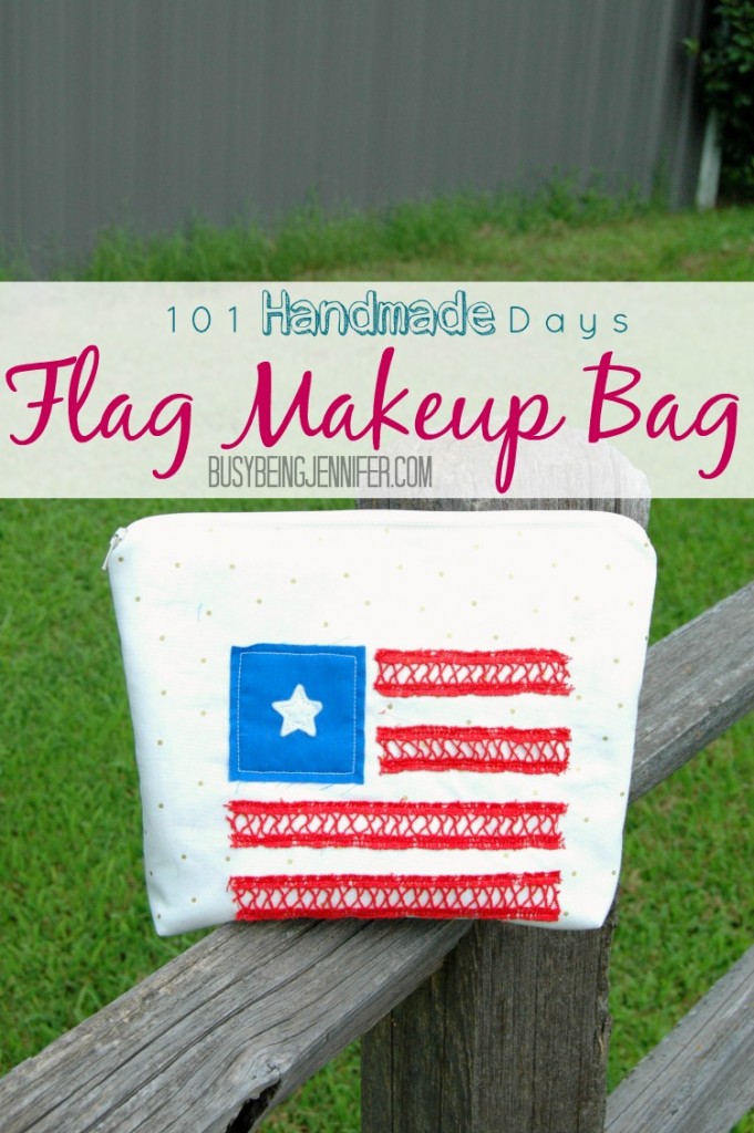 flag makeup bag - busybeingjennifer.com #101handmadedays