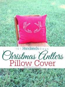 Christmas Antlers Pillow Cover - BusyBeingJennifer.com #101HandmadeDays