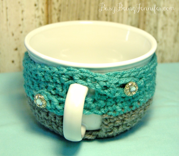 Crocheted Latte Mug Cozy - BusyBeingJennifer.com #101HandmadeDays