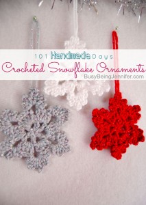 Crocheted Snowflake Ornaments - BusyBeingJennifer.com #101HandmadeDays