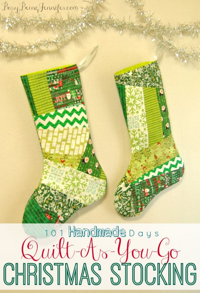 Quilt As You Go Christmas Stockings - BusyBeingJennifer.com #101handmadedays