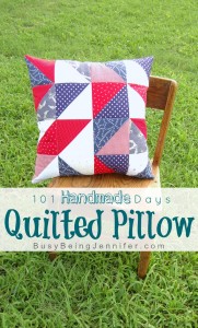 Quilted Pillow - BusyBeingJennifer.com #101handmadedays