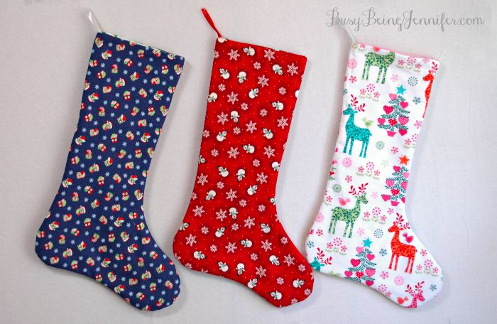 Simple Christmas Stockings - BusyBeingJennifer.com #101handmadedays