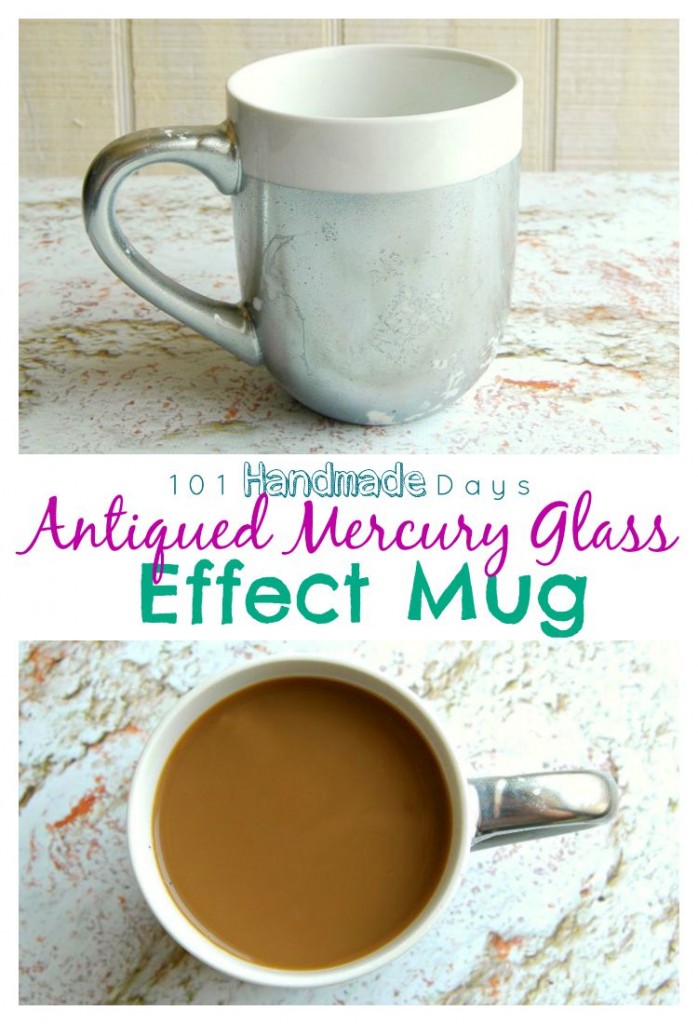 Antiqued Mercury Glass Effect Mug - BusyBeingJennifer.com #101HandmadeDays