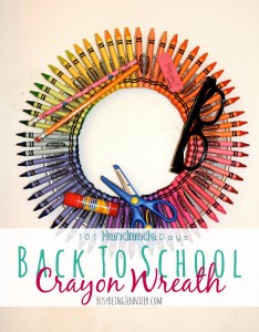 Back to School Crayon Wreath - BusyBeingJennifer.com #101handmadedays
