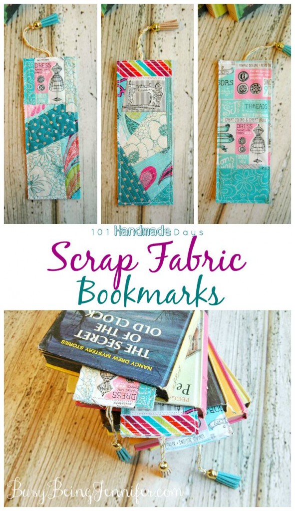 Scrap Fabric Bookmarks - BusyBeingJennifer.com