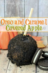 Delicious Oreo and Caramel Covered Apple - BusyBeingJennifer.com