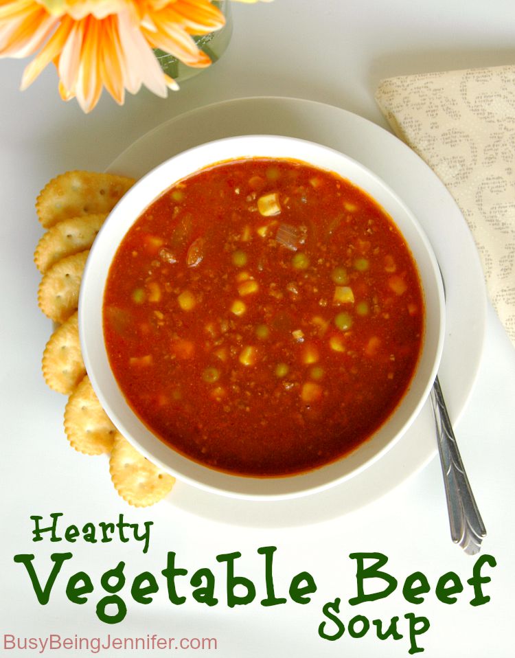 Hearty Vegetable Beef Soup - BusyBeingJennifer.com #ad #FallforFlavor