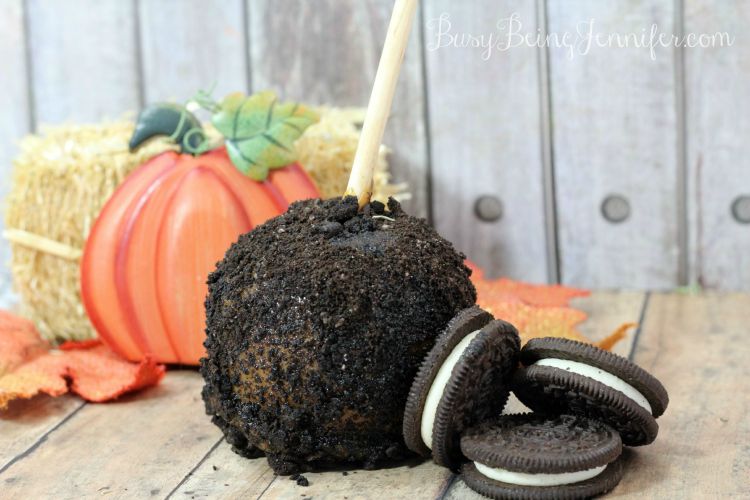 Oreo and Caramel Covered Apple