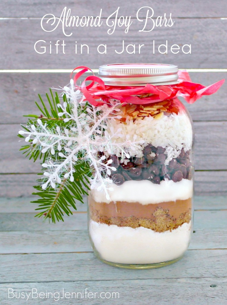 Almond Joy bars - Gift in a Jar idea - BusyBeingJennifer.com