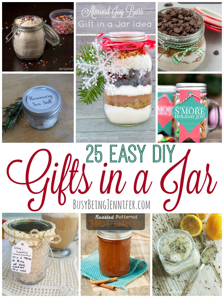 These 25 Easy DIY Gifts in a Jar are perfect  for Christmas from BusyBeingJennifer.com