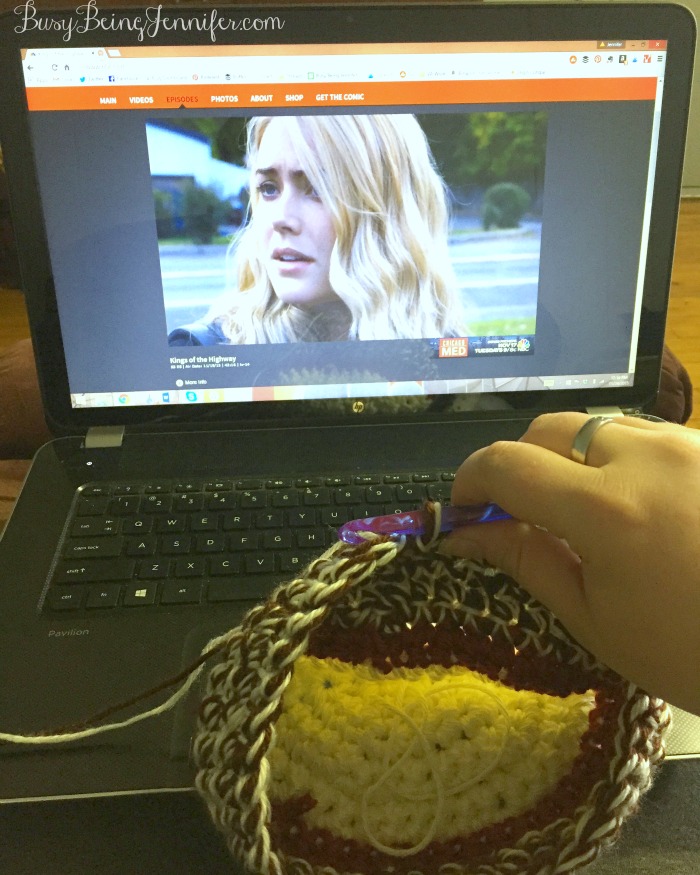 Crocheting and the Blacklist - Who Needs a TV Anymore - BusyBeingJennifer.com