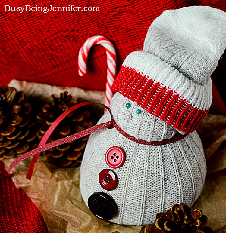 DIY Christmas Sock Snowman from BusyBeingJennifer.com
