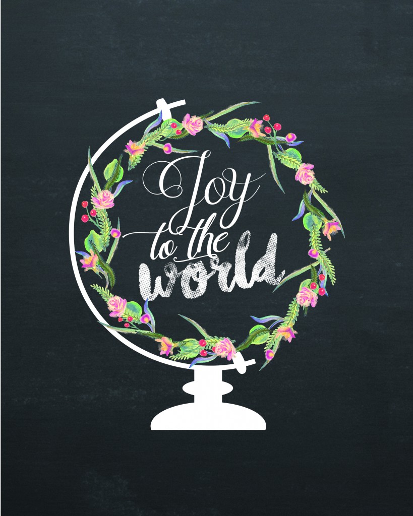 "Joy to the World" Free Chalkboard Printable from BusyBeingJennifer.com