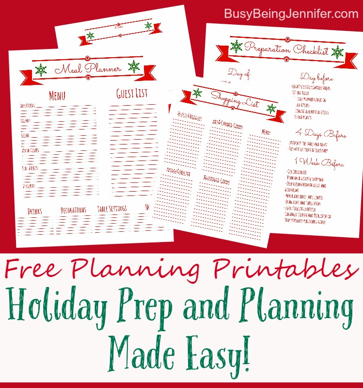 Holiday Prep and Planning Made easy - Free Planning Printables from BusyBeingJennifer.com