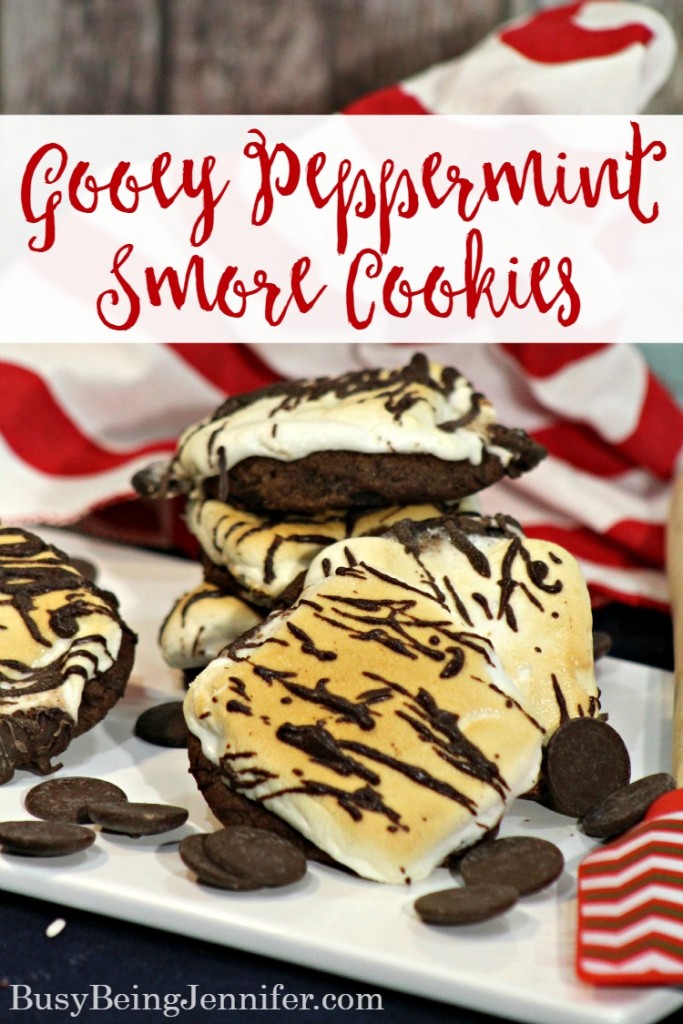 Gooey Peppermint Smore Cookies - BusyBeingJennifer.com